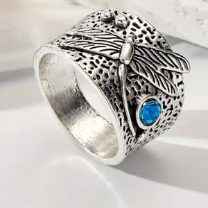 Vintage Silver Plated Dragonfly Ring